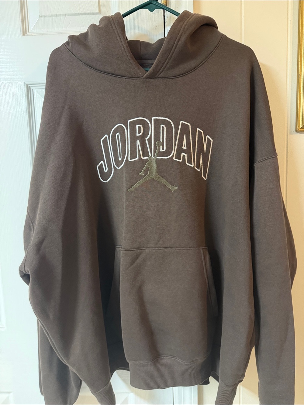 Jordan Men's Hoodie in Brown with Embroidered Logo